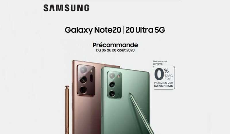 Galaxy Note 20 ou 20 Ultra 5G en plusieurs fois sans frais ! ????