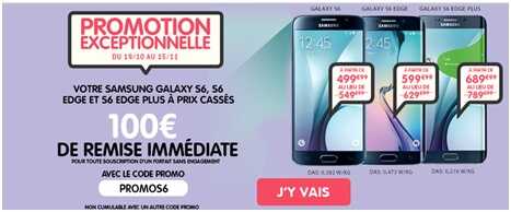 Les Samsung Galaxy S6, S6 Edge et S6 Edge Plus à prix cassés chez NRJ Mobile !