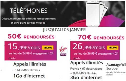 Samsung Galaxy S6, S6 Edge ou S6 Edge Plus : jusqu’à 70€ remboursés chez Virgin Mobile !