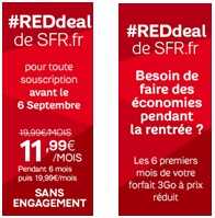 #REDdeal : Le forfait tout illimité sans engagement à 11.99€ pendant 6 mois