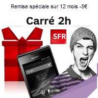 Remise exceptionnelle de 5€ par mois avec les forfaits Carré 2H chez SFR !
