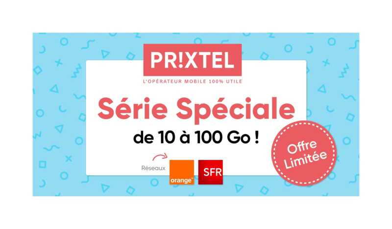 Prixtel prolonge sa Série Spéciale, de 10Go à 100 Go, dès 6.99 euros et intègre désormais le réseau Orange