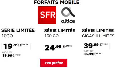 Quelle série limitée SFR choisir : Gigas illimités, 100Go ou 10Go ?