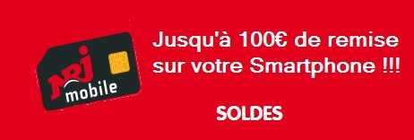 SOLDES Hiver 2016  : NRJ Mobile offre 100€ de remise sur iPhone, Samsung et LG !