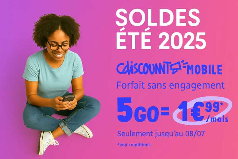 forfait illimite 5Go cdiscount mobile