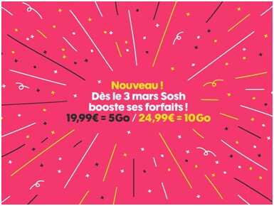Nouveau : Sosh booste ses forfaits dès le 3 mars avec un max de data !