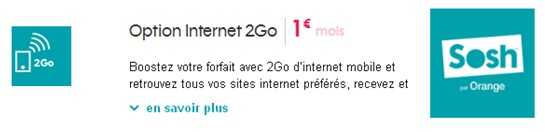 Boostez votre forfait Sosh avec 2Go d’internet mobile à 1€ par mois à vie !