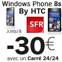 Bon plan mobile : Le  HTC Windows Phone 8S en promo chez SFR !