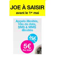 Remise exceptionnelle chez Joe Mobile : Votre forfait tout illimité à 5€ par mois !