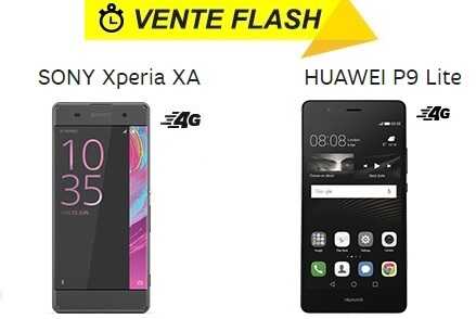 Le Huawei P9 Lite et le Xperia XA en vente flash chez SFR jusqu'à ce soir minuit