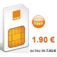La carte prépayée en vente flash à 1.90euros chez Orange