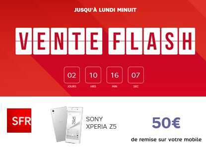 Le Sony Xperia Z5 en vente flash chez SFR !