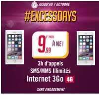 IPhone 6 et forfaits Excessdays 3H et 3Go en 4G dispos chez Virgin Mobiles
