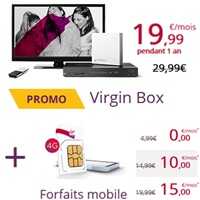Bon plan Internet : La Box à 19.99€, remise de 4,99€ sur votre forfait Mobile chez Virgin !