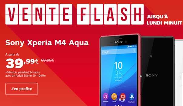 Le Sony Xperia M4 Aqua en vente flash chez SFR !