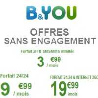 Zoom sur les forfaits sans engagement de B&YOU à partir de 3.99€