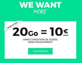 La Série Limitée RED 20Go à 10 euros par mois s'arrête demain à 9H