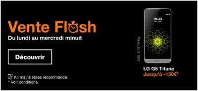 Orange : Vente flash sur le LG G5 avec 150 euros de remise immédiate