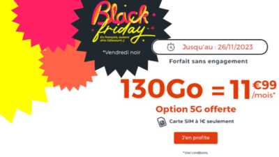 Alerte ! Le meilleur forfait mobile du Black Friday avec 130Go en 5G à moins de 12€ à saisir de toute urgence