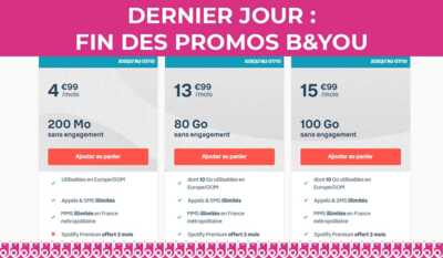 B&You met fin à ses trois forfaits mobiles en promotion !