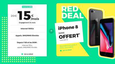 DERNIER JOUR : RED by SFR vous offre un iPhone 8 avec son forfait mobile 100Go à 15€ !