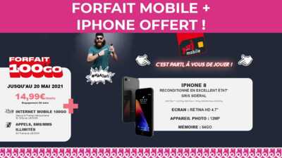 Dernière chance  de profiter d'un iPhone 8 gratuit avec le forfait pas cher de NRJ Mobile !