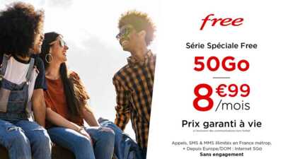 Dernière chance pour saisir la vente privée Free Mobile 50Go à 8.99 euros par mois à VIE