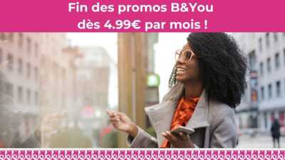 Dernière minute : les trois promos forfaits B&You de Bouygues Telecom dès 4.99€