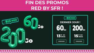 Dernier jour de la super promo forfait mobile de RED by SFR : le BIG RED !