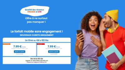 Dernier jour pour profiter de ce super forfait mobile jusqu'à 60Go dès 7.99€ sur le réseau Orange ou SFR