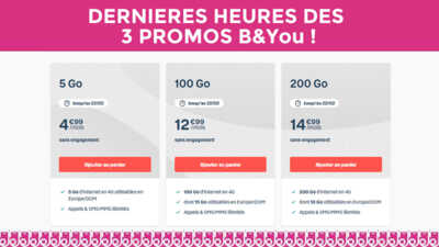 Derniers instants des 3 forfaits mobiles à prix mini de Bouygues