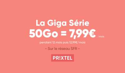 Exclu EDCOM : Une nouvelle Vente Privée Prixtel 50Go ajustable à 7,99€