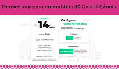 Fin des promos RED : forfait sans engagement & personnalisable à 14€