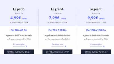 Fin en approche des promos dingues Le petit, Le grand et Le géant de l'opérateur Prixtel dès 4,99€ par mois