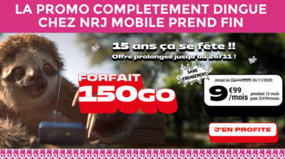 Fin imminente du forfait complètement dingue 150Go chez NRJ Mobile !