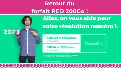 RED riposte avec un forfait 200Go à 15€ face à Bouygues Telecom !