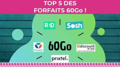 Forfait mobile 60Go : découvrez les 5 bons plans disponibles dès 7,99€ !