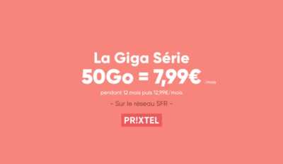 Forfait mobile : Une offre ajustable Prixtel 50Go dès 7.99 euros sur le réseau SFR en Exclu Web
