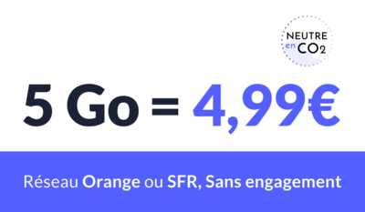 Forfait mobile : une offre 5Go sur SFR ou Orange au prix exceptionnel de 4,99 €