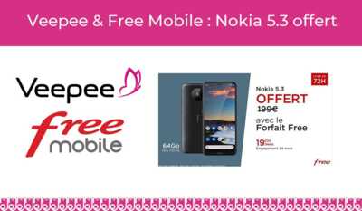 Free et Veepee : Nokia 5.3 à 0€ avec un forfait mobile Free