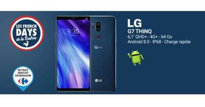 Le LG G7 à saisir avec 41% de remise chez Rue du Commerce