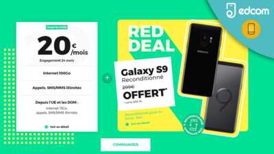 Le Samsung Galaxy S9 offert avec le forfait mobile 100Go à 20€ de RED by SFR