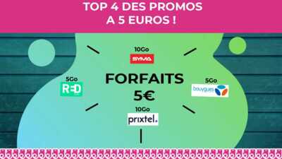 Le Top 4 des forfaits mobiles à 5€ par mois