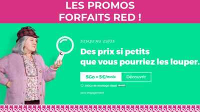 Les forfaits illimités RED en promo dès 5€ par mois prolongés jusqu'au 29 mars