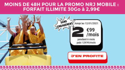 Moins de 2 jours pour craquer sur la promo NRJ à moins de 3€ !