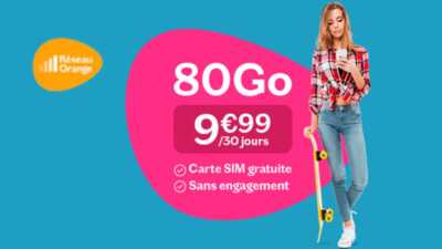 Ne ratez pas ce super forfait mobile avec 80Go à seulement 9.99€ par mois sur le réseau  Orange
