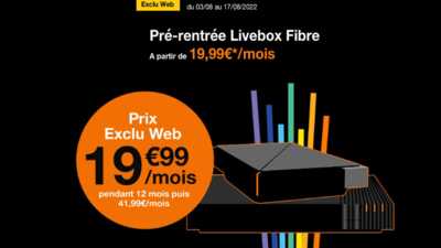 Offre Black Rentrée chez Orange : la Livebox Fibre à seulement 19,99 € par mois en exclu web !