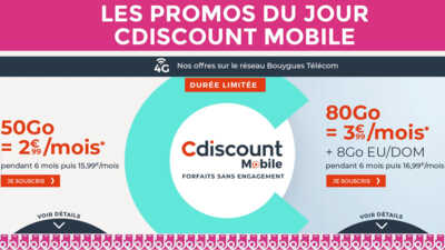 PRIX MONSTRES ! Nouveaux forfaits Cdiscount Mobile 50 et 80Go dès 2,99€