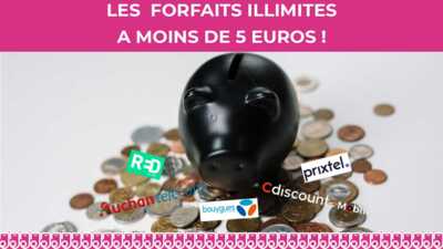 PROMOS : Cinq forfaits illimités à moins de 5€ par mois