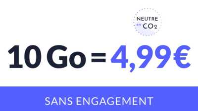 Profitez d'un forfait mobile 10 Go à seulement 4,99 € par mois chez Prixtel
